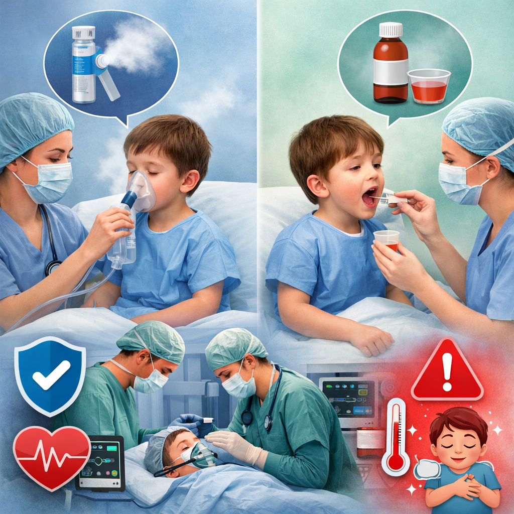 Efficacy and Safety of Nebulized Midazolam versus Oral Midazolam as Sedative Premedication in Pediatric Surgeries
